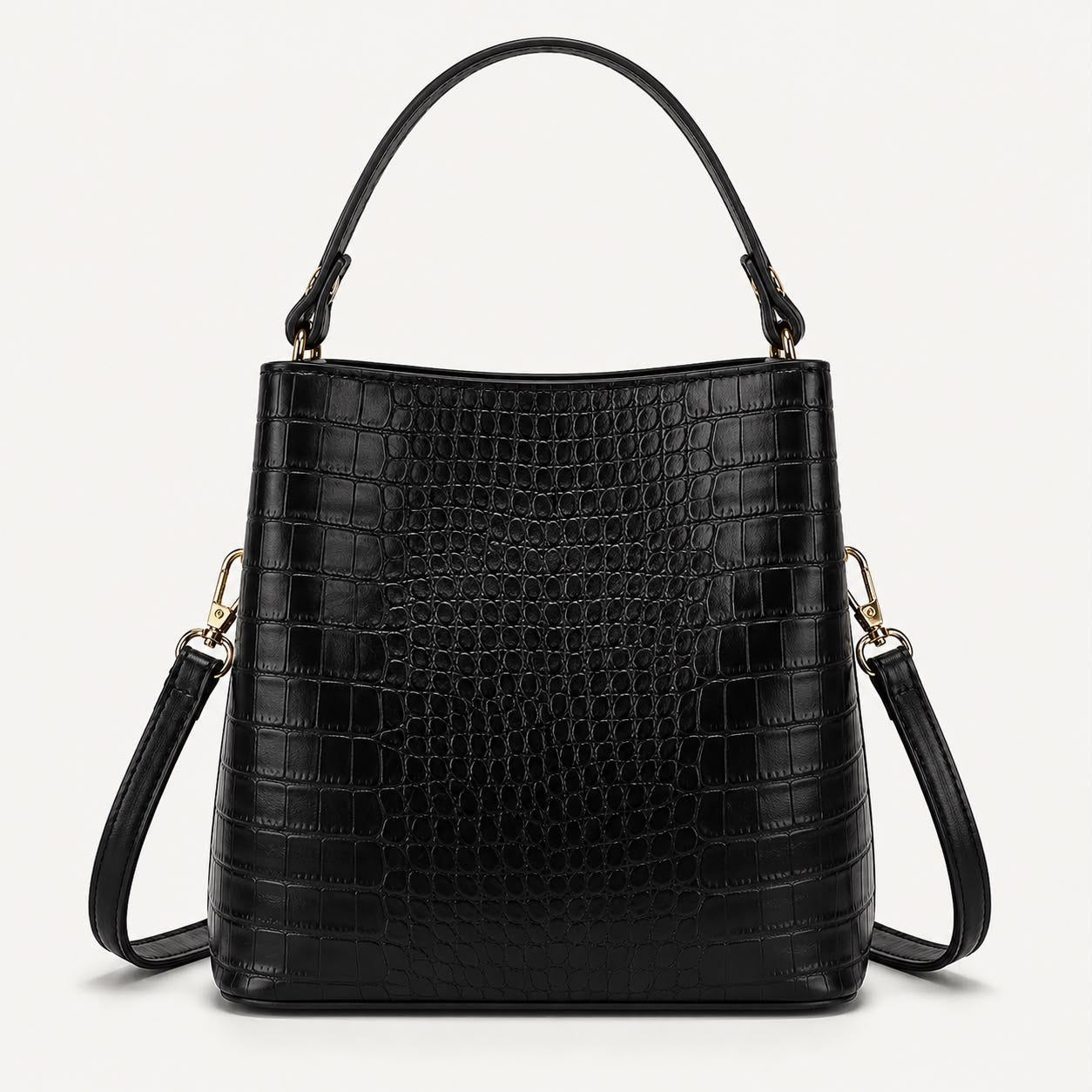 Sac Seau Femme Effet Crocodile Noir – Élise
