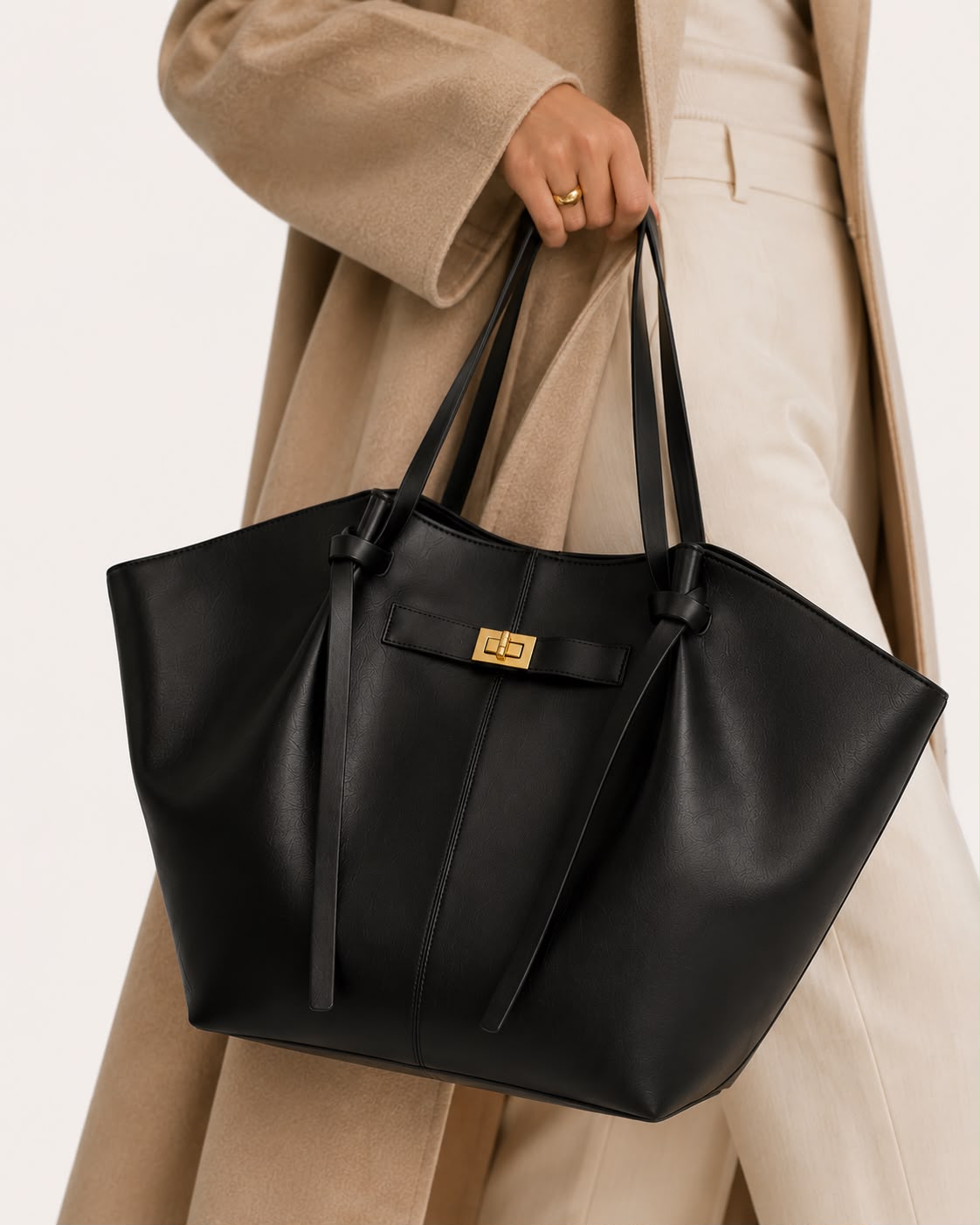 Grand Sac Cabas Femme Aélia Noir