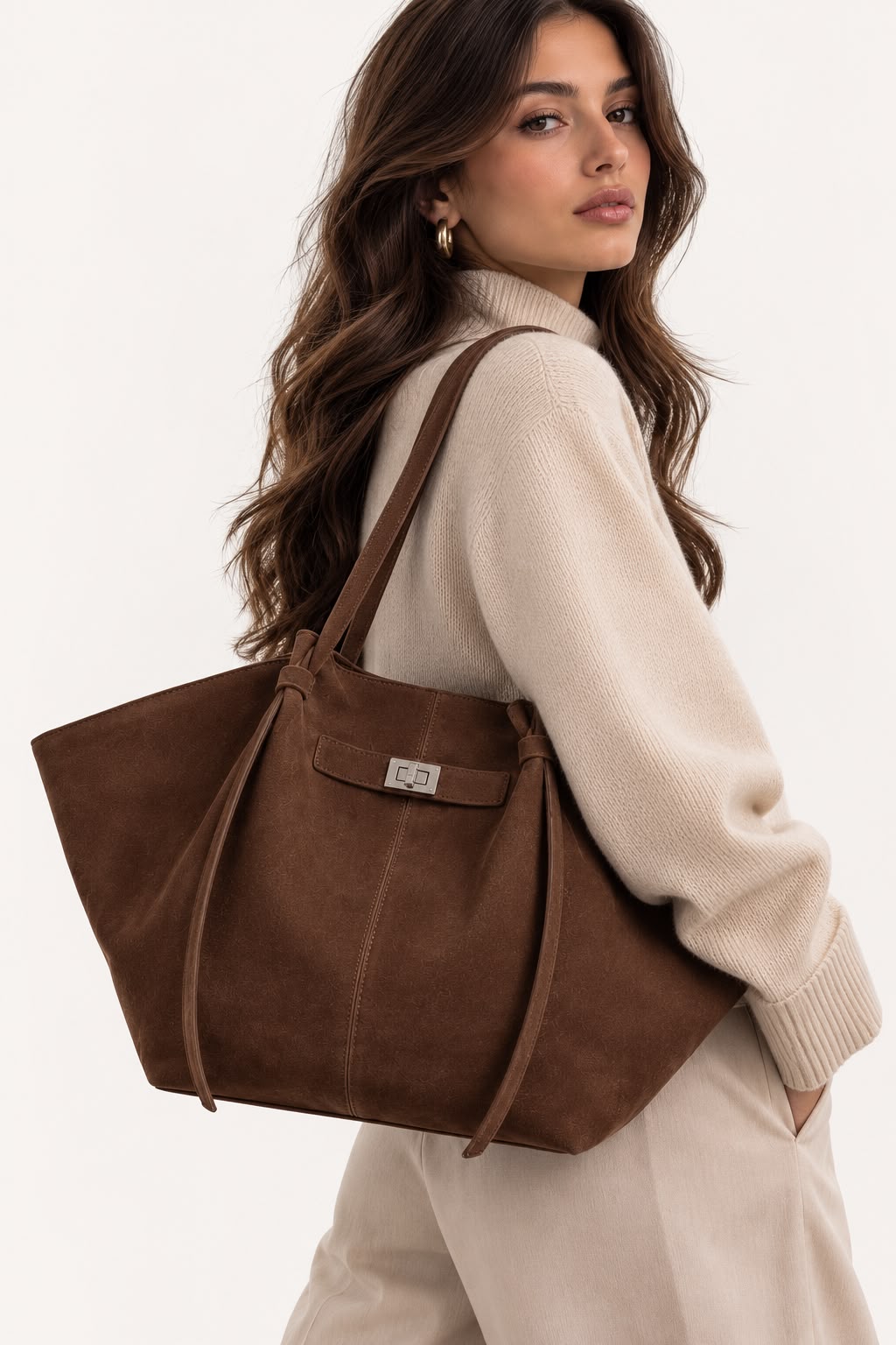 Grand Sac Cabas Femme Aélia Brun