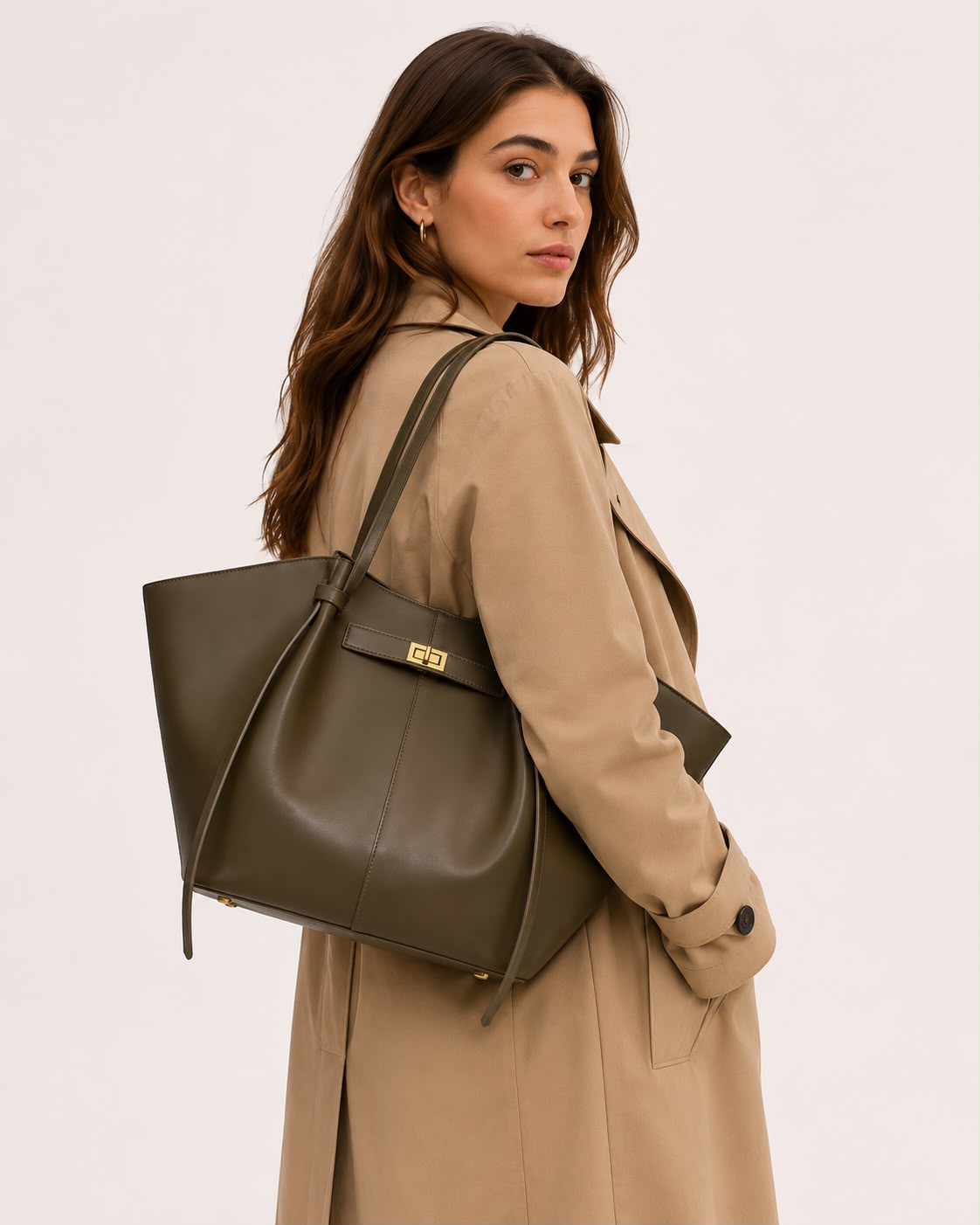 Grand Sac Cabas Femme Aélia Vert Armée