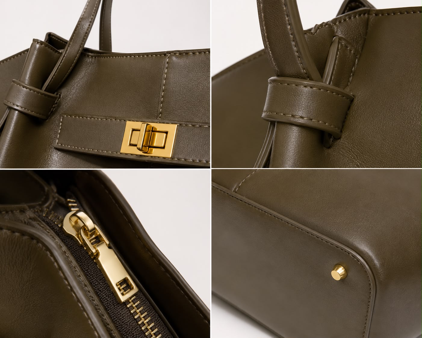 Grand Sac Cabas Femme Aélia Vert Armée