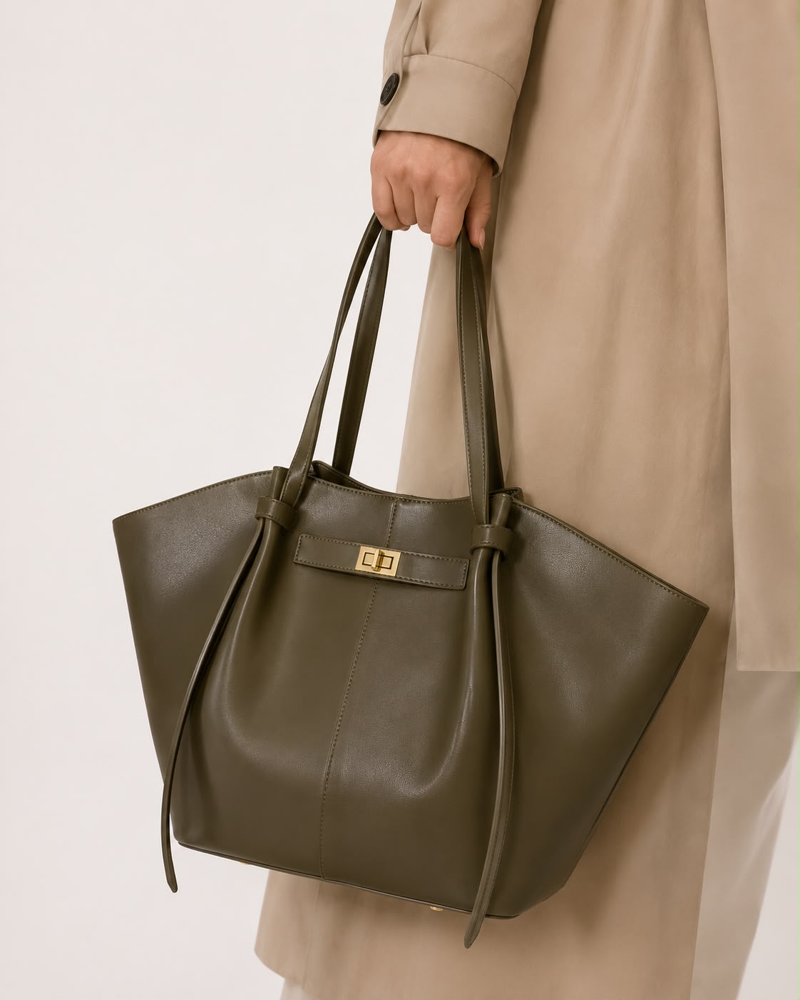 Grand Sac Cabas Femme Aélia Vert Armée