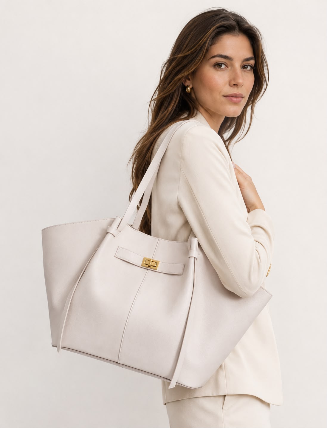 Grand Sac Cabas Femme Aélia Blanc