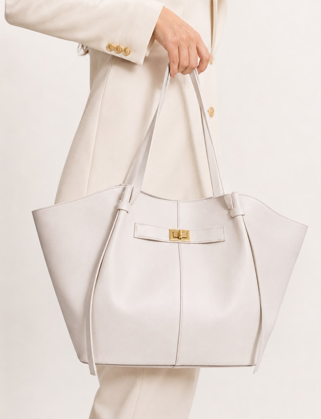 Grand Sac Cabas Femme Aélia Blanc