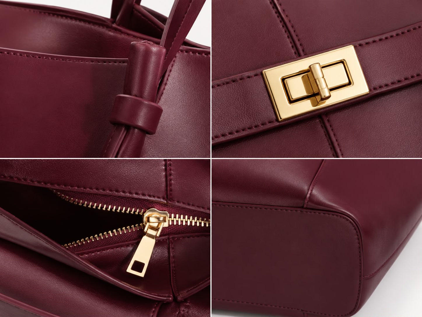 Grand Sac Cabas Femme Aélia Bourgogne