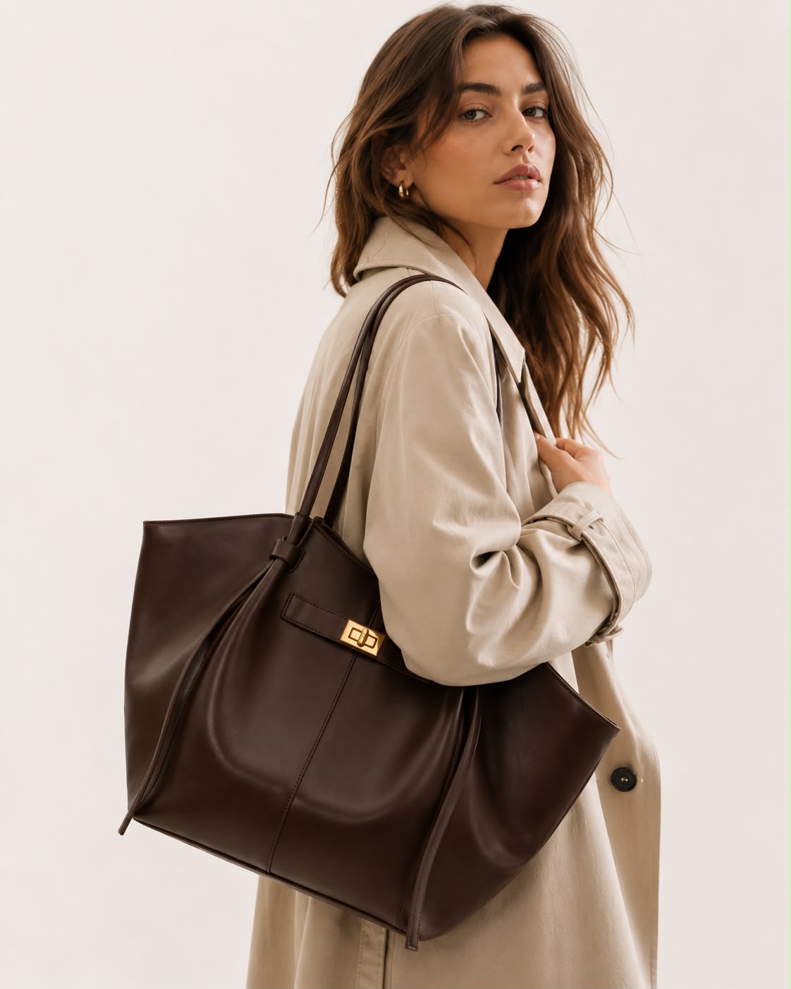 Grand Sac Cabas Femme Aélia Café