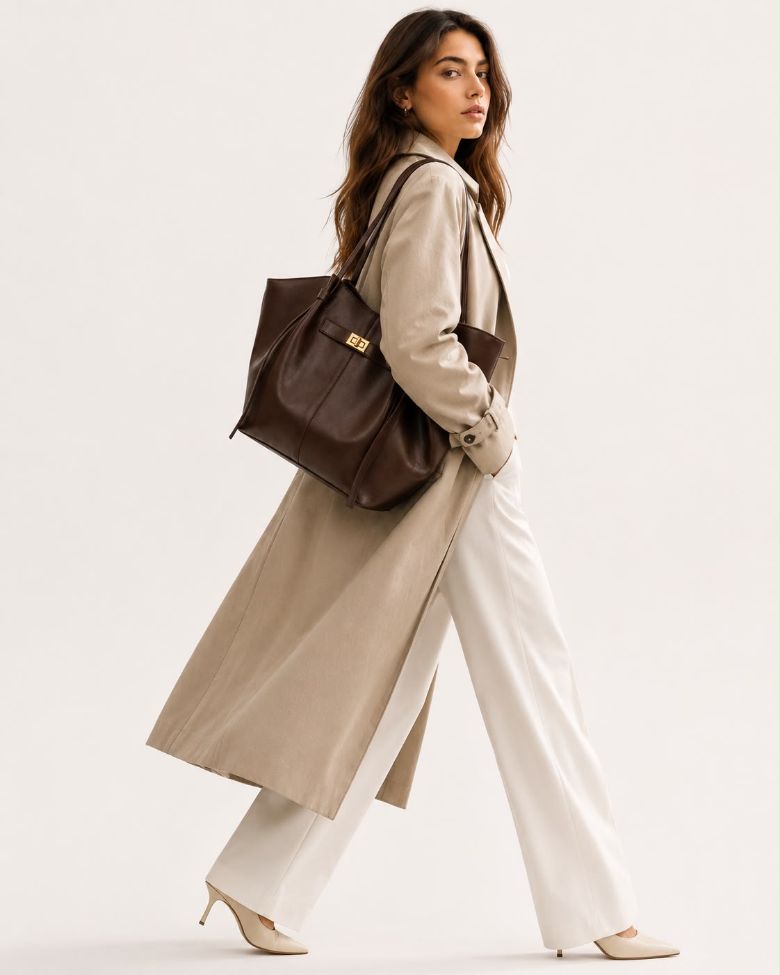 Grand Sac Cabas Femme Aélia Café