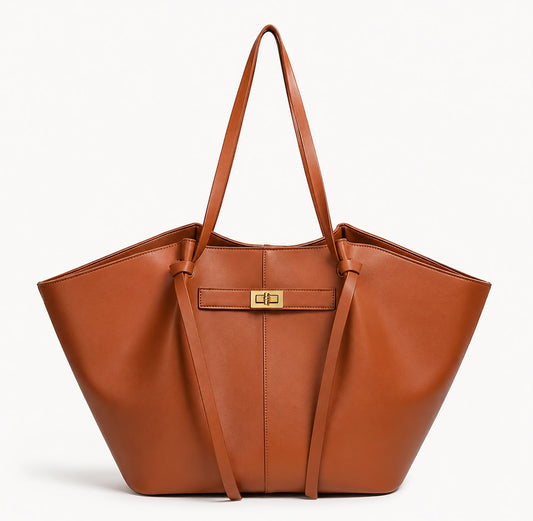 Grand Sac Cabas Femme Aélia Marron Clair