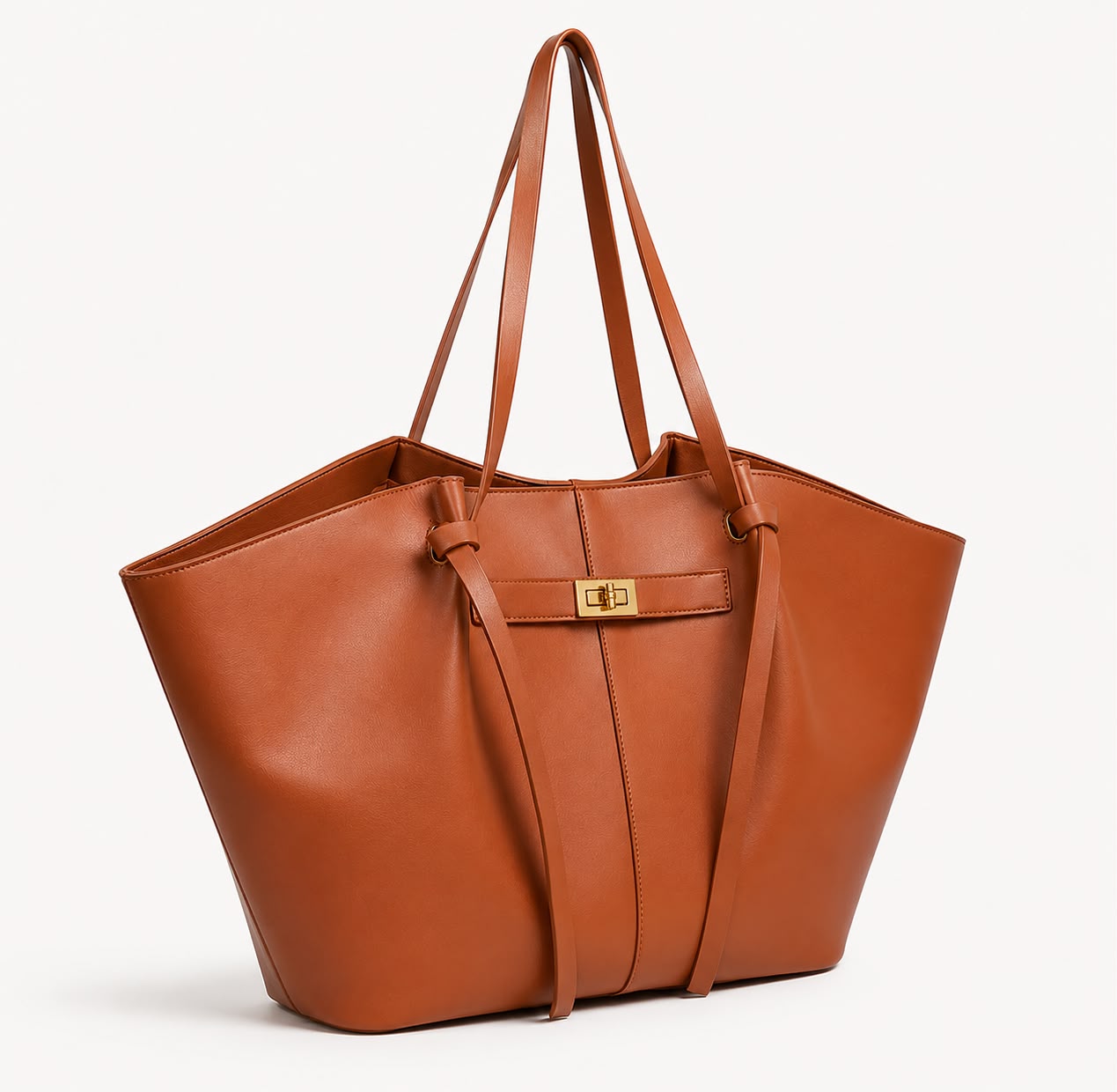 Grand Sac Cabas Femme Aélia Marron Clair