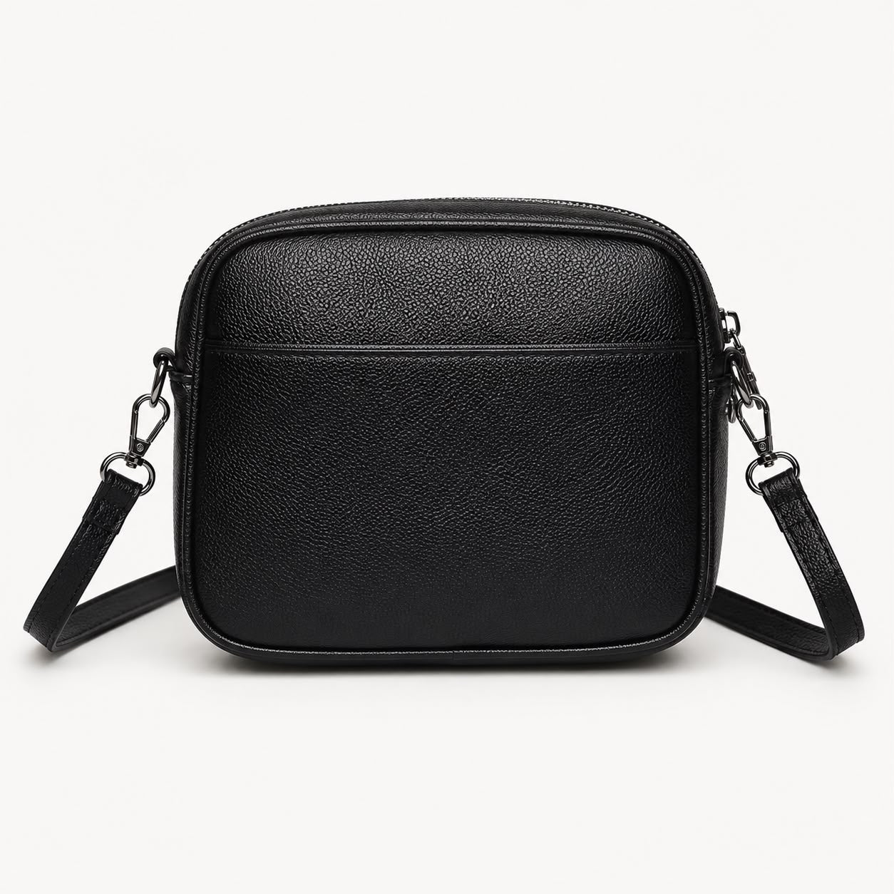 Sac bandoulière femme Mila en PU grainé – Noir