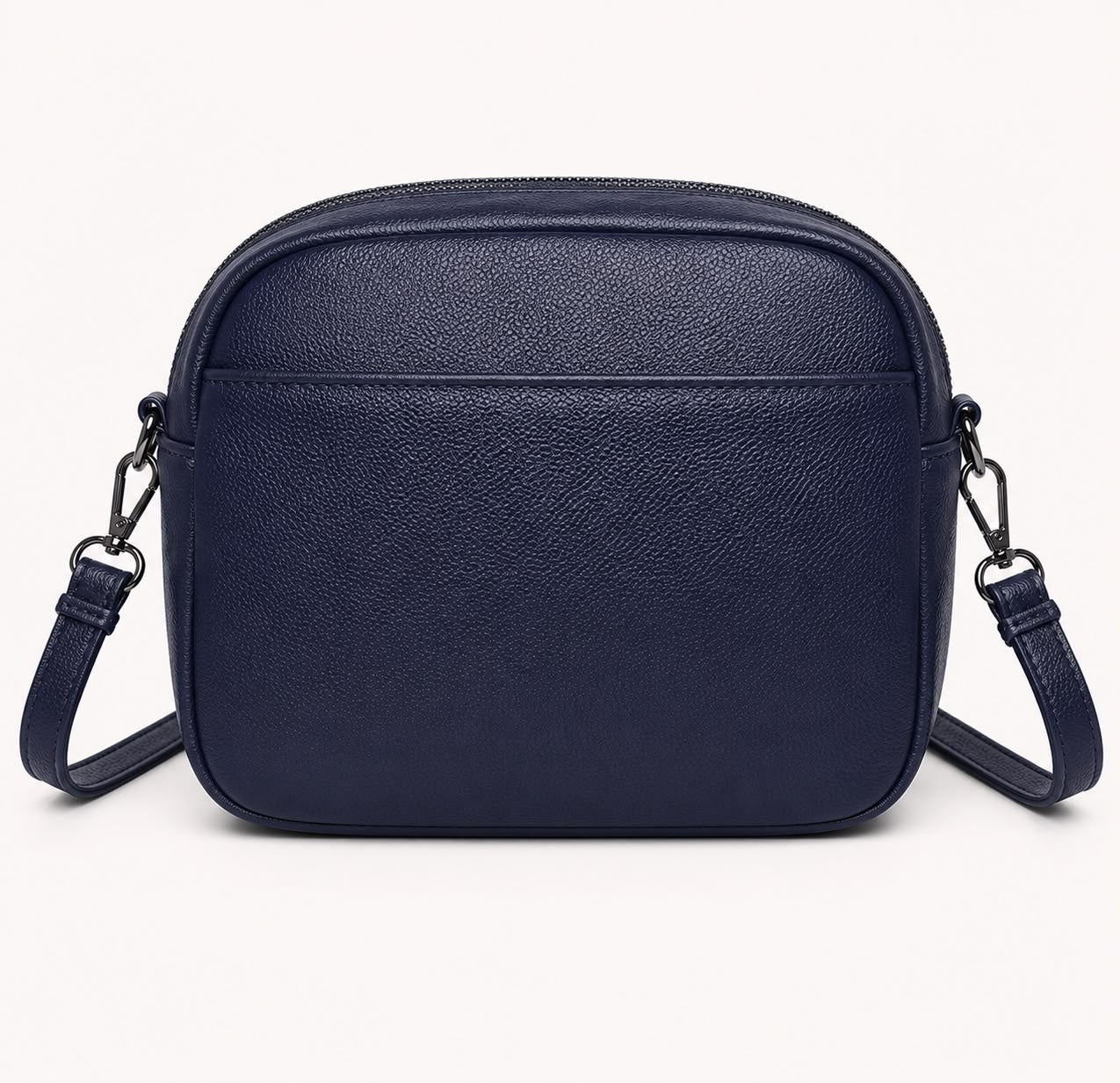 Sac bandoulière femme Mila en PU grainé – Bleu marine