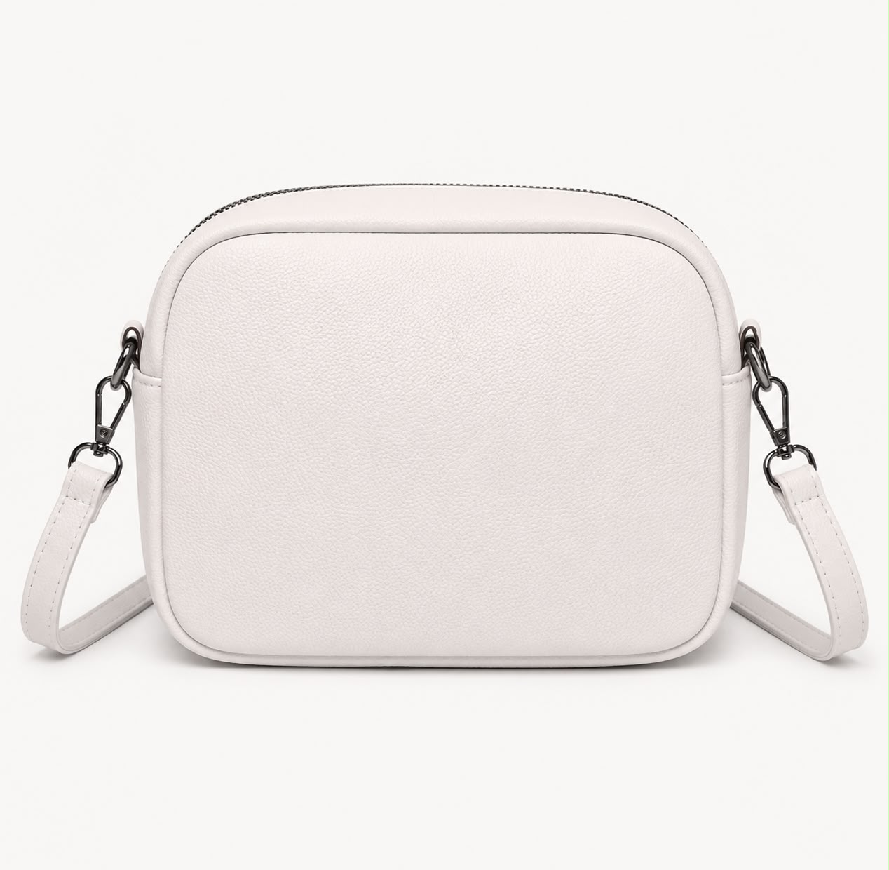 Sac bandoulière femme Mila en PU grainé – Blanc