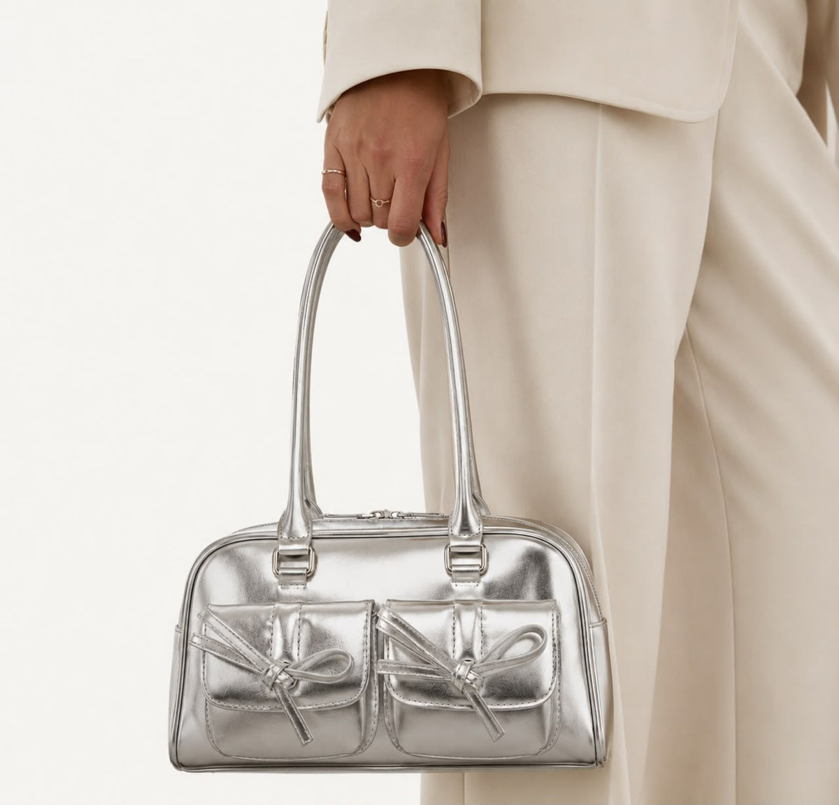 Sac Bandoulière Bowling Argent