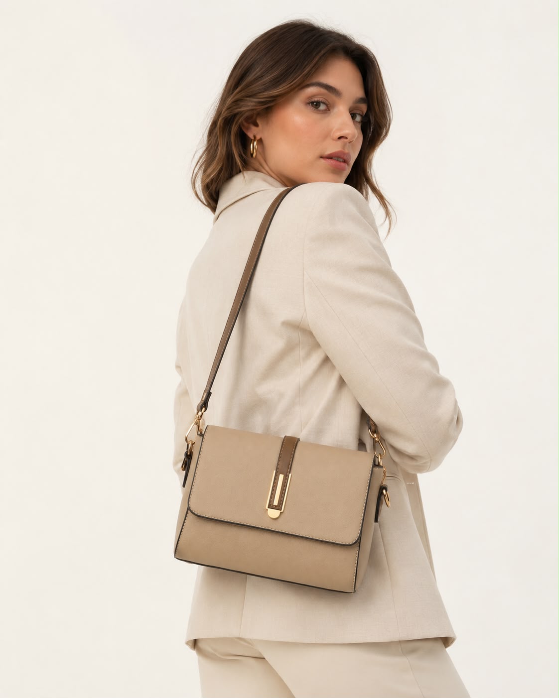 Sac Bandoulière Femme Kaki en Cuir PU à Rabat