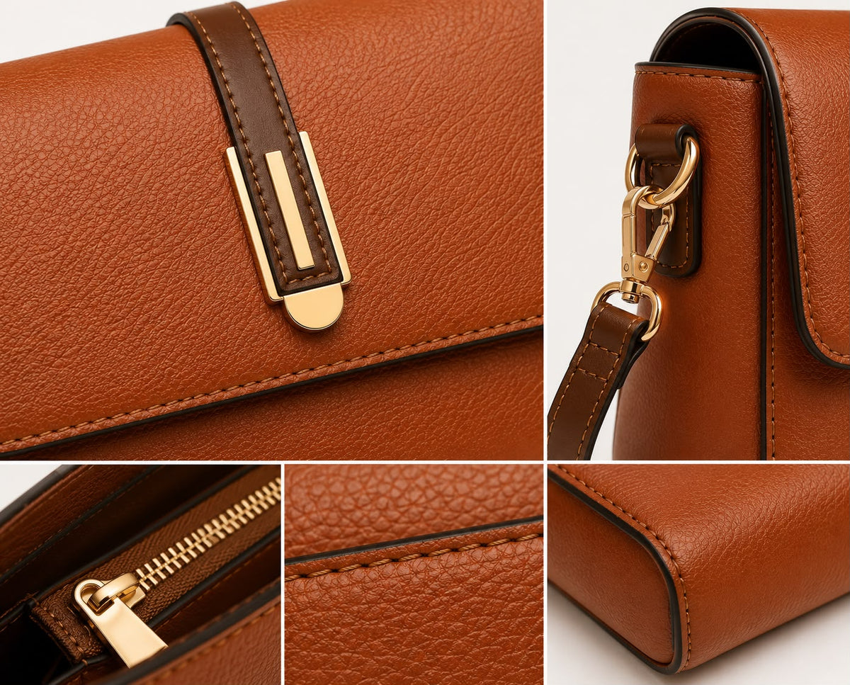 Sac Bandoulière Femme Marron en Cuir PU à Rabat