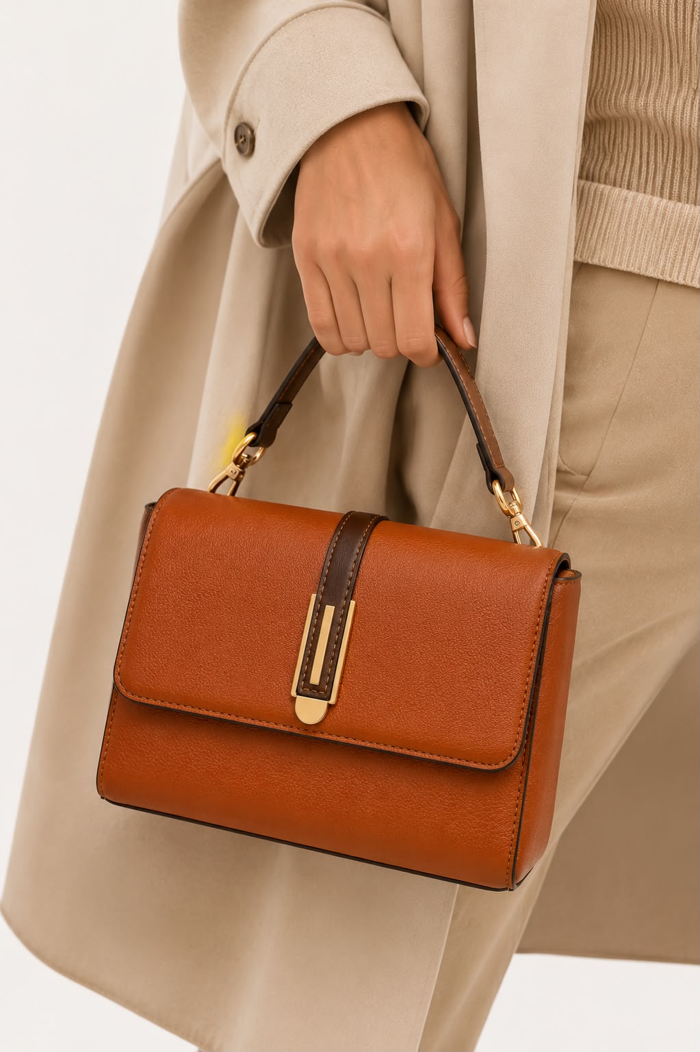 Sac Bandoulière Femme Marron en Cuir PU à Rabat
