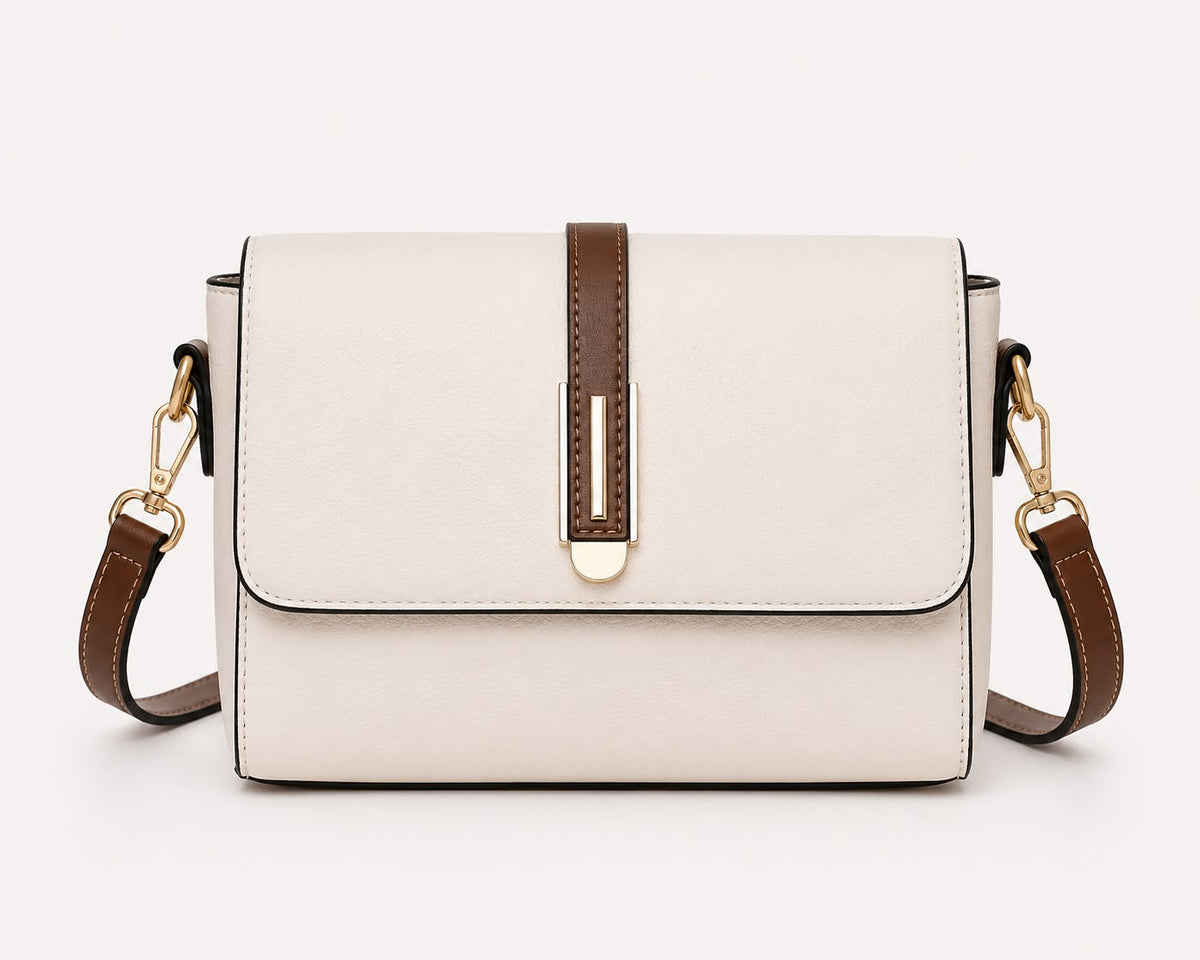 Sac Bandoulière Femme Beige en Cuir PU à Rabat