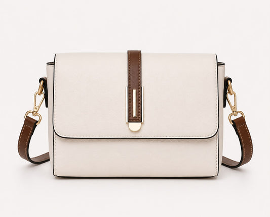 Sac Bandoulière Femme Beige en Cuir PU à Rabat