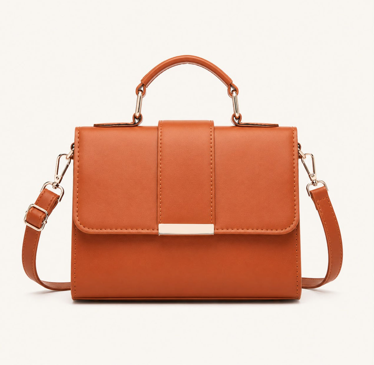 Sac bandoulière femme marron à rabat