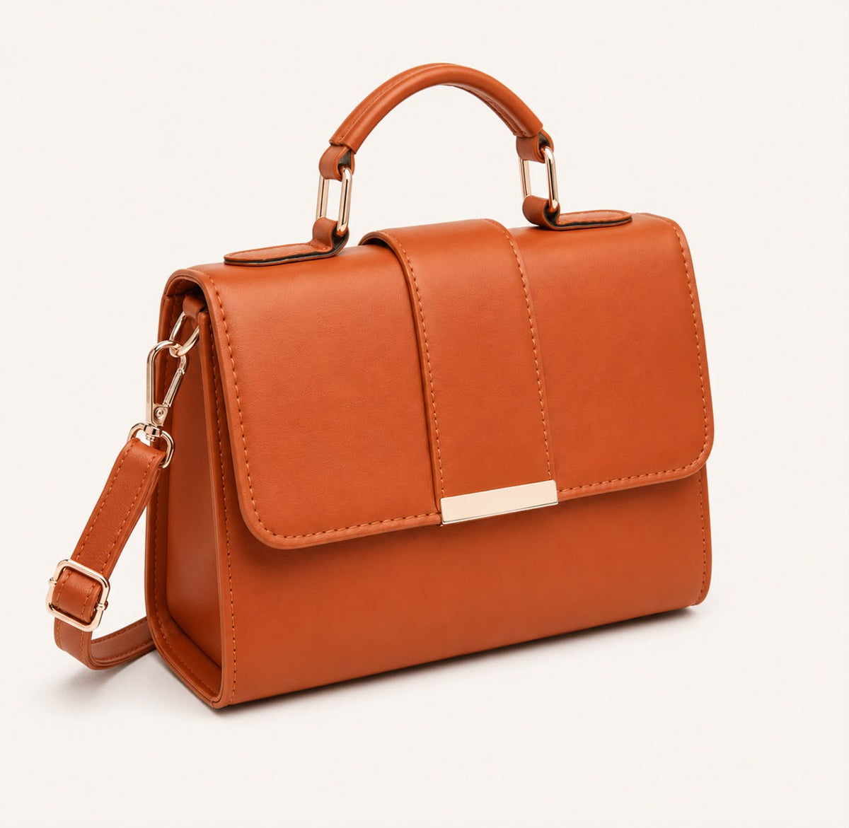 Sac bandoulière femme marron à rabat