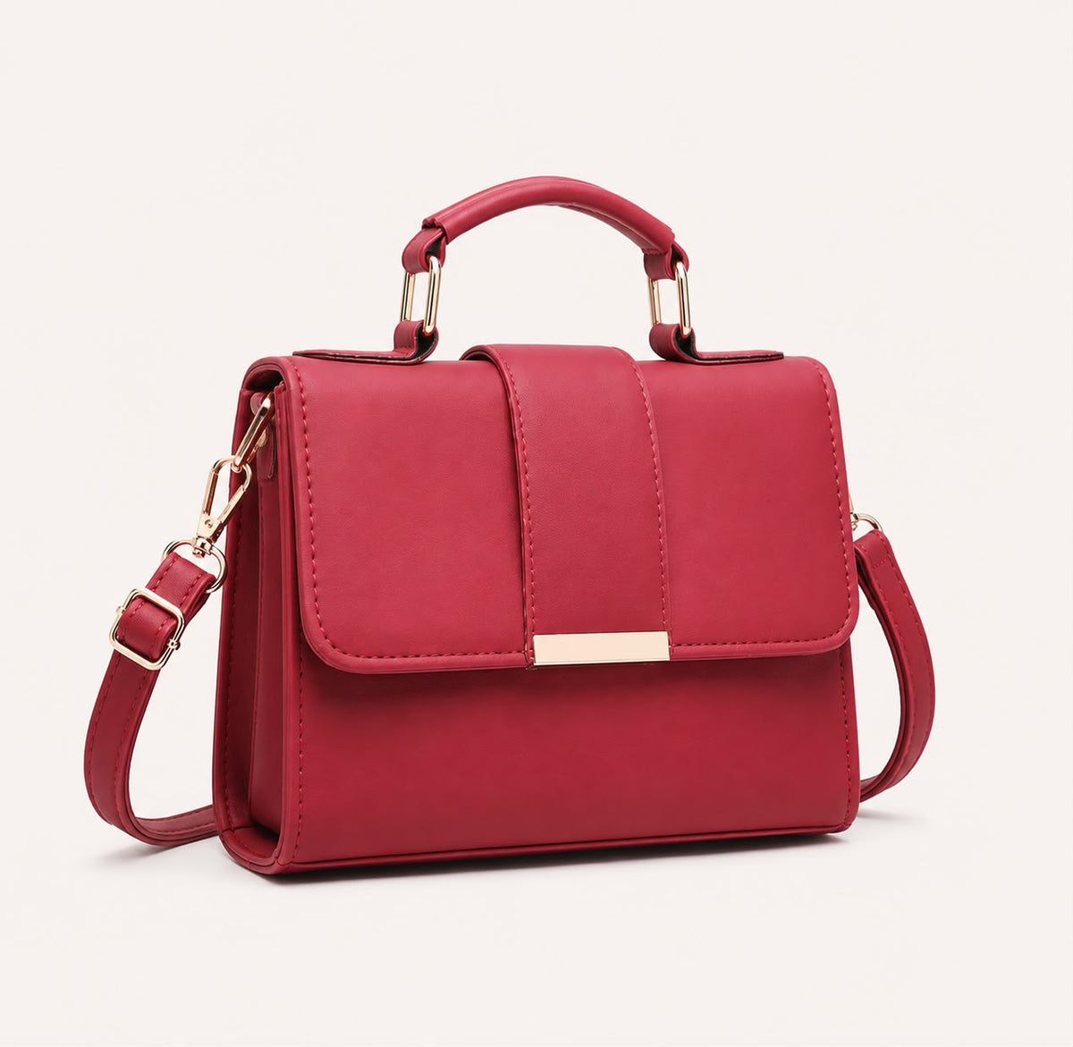 Sac bandoulière bordeaux à rabat