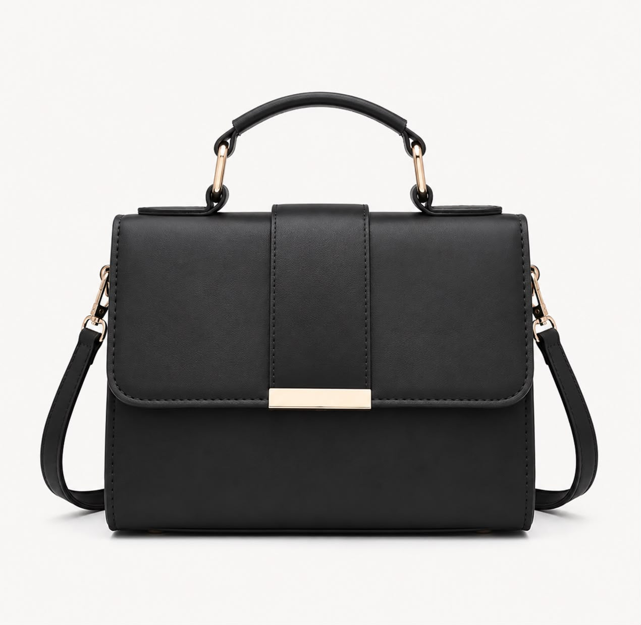 Sac bandoulière noir à rabat