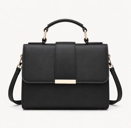 Sac bandoulière noir à rabat