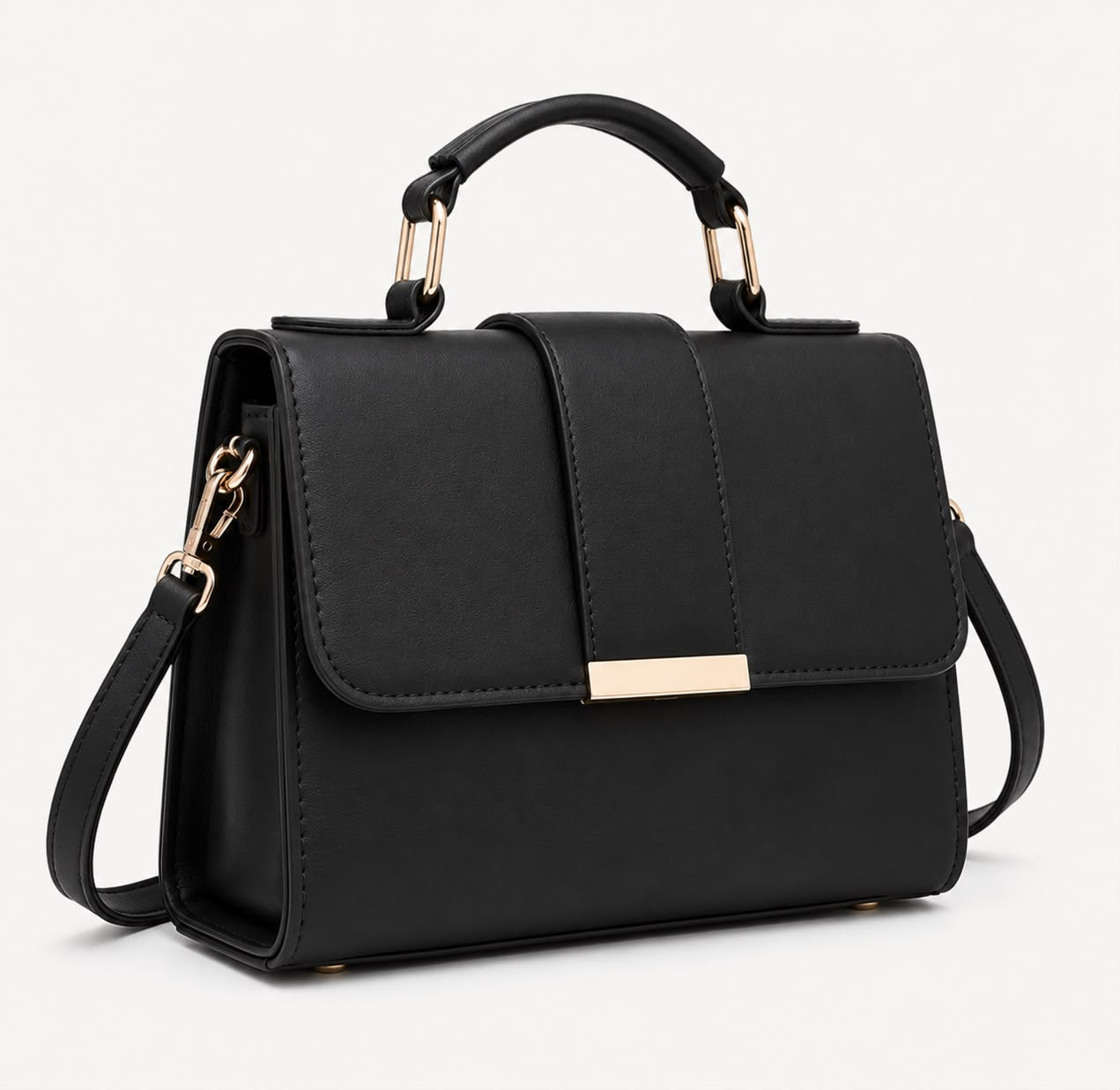 Sac bandoulière noir à rabat