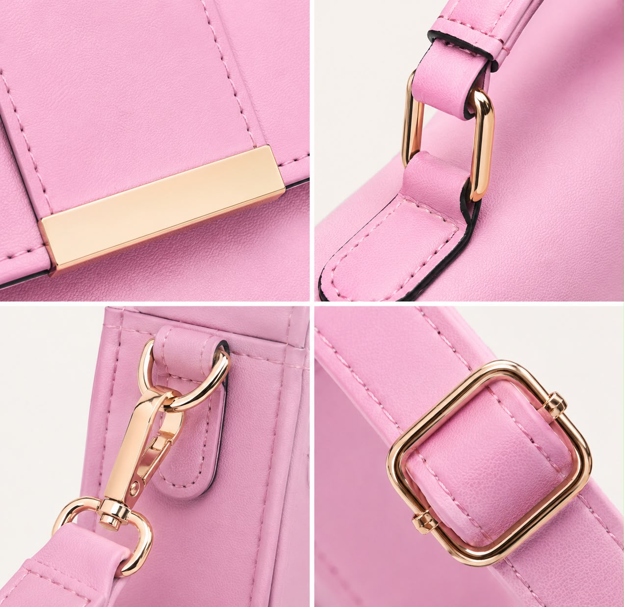 Sac bandoulière rose à rabat