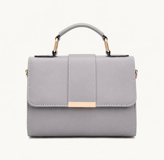 Sac bandoulière gris à rabat