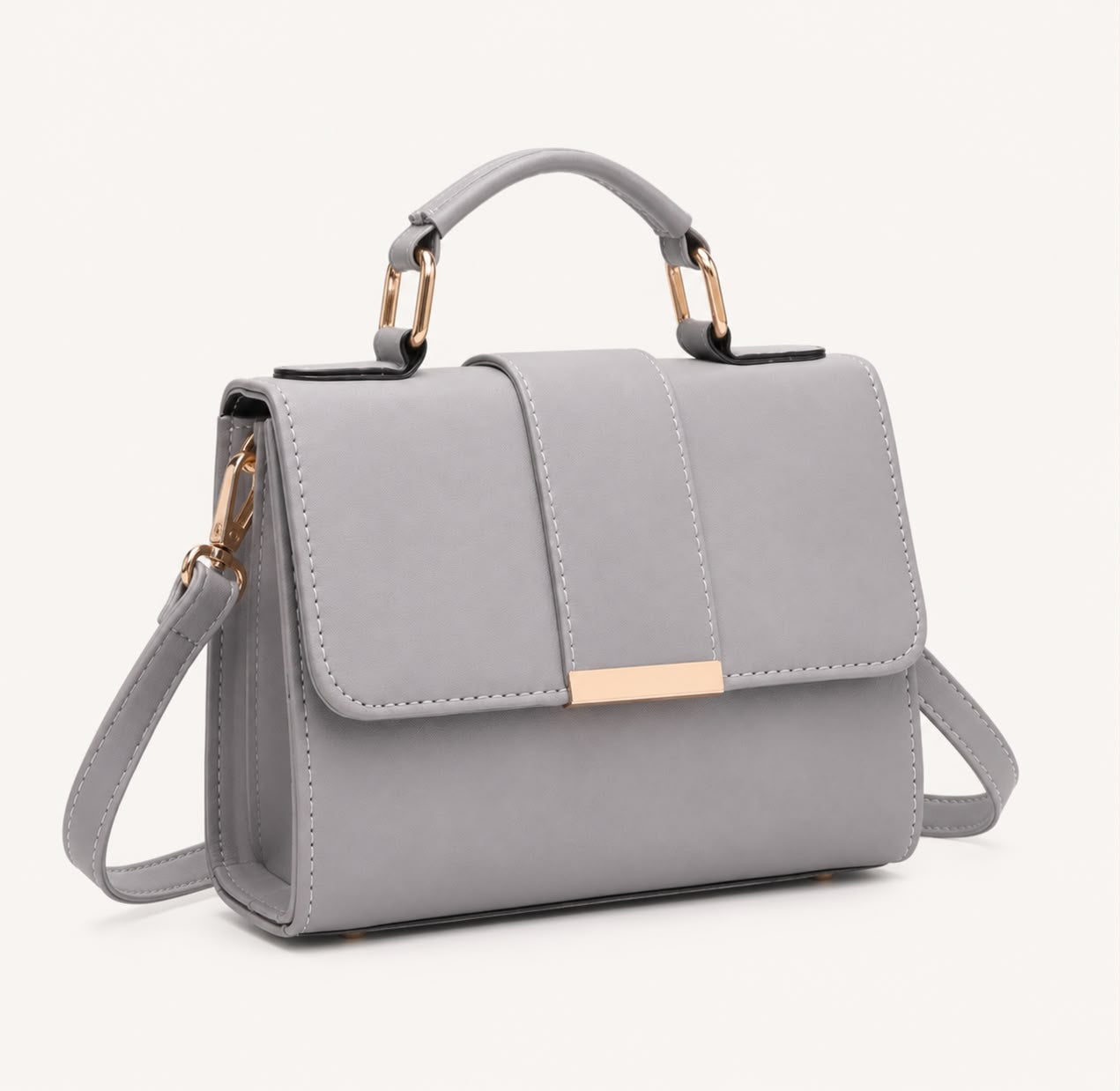 Sac bandoulière gris à rabat