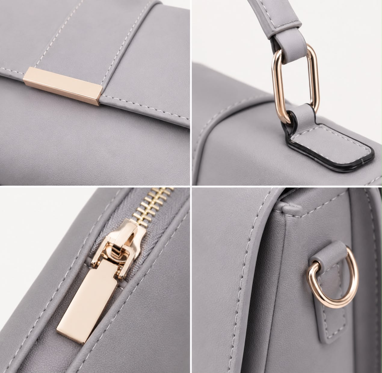 Sac bandoulière gris à rabat
