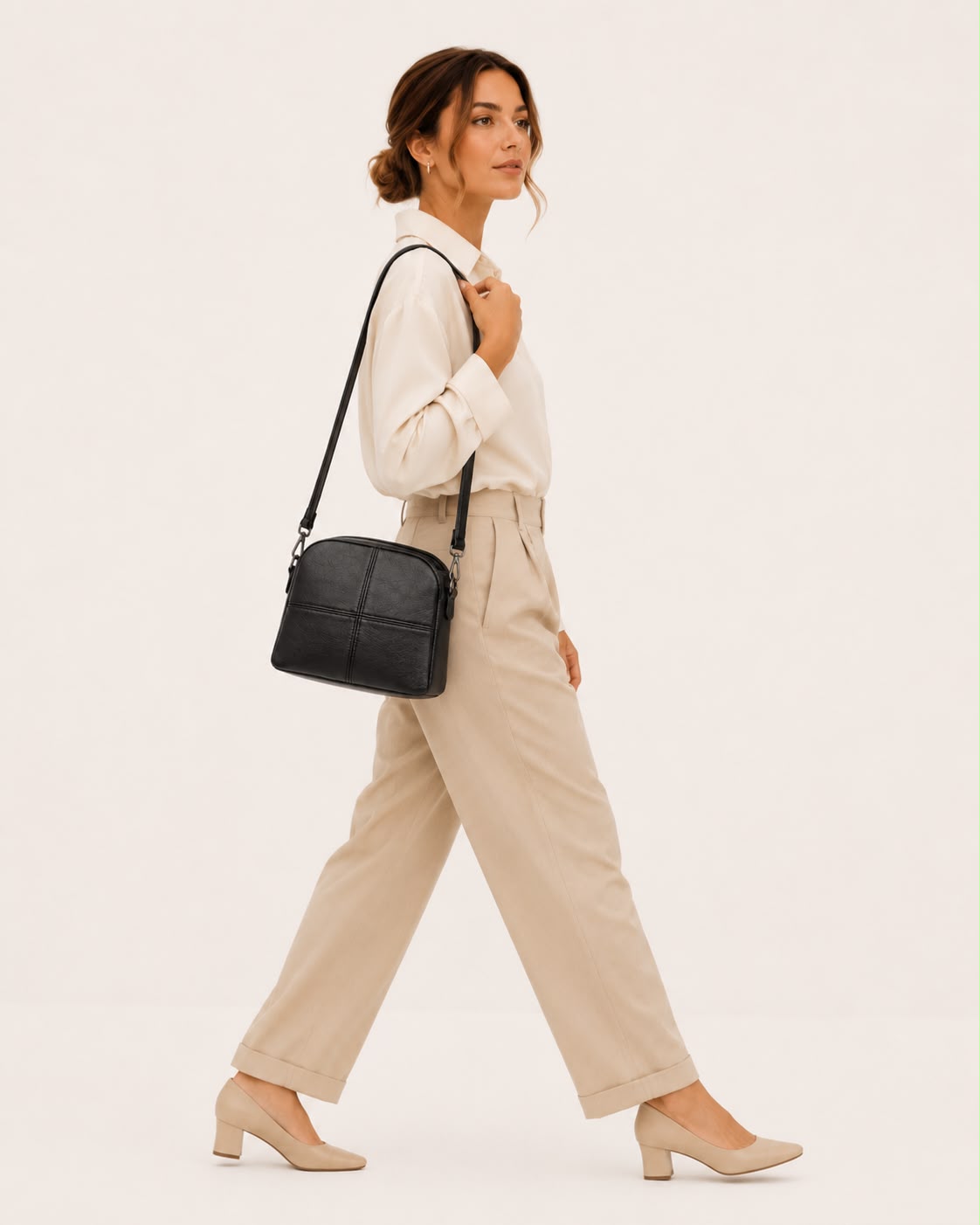 Sac Bandoulière Femme Noir à Motif Animal
