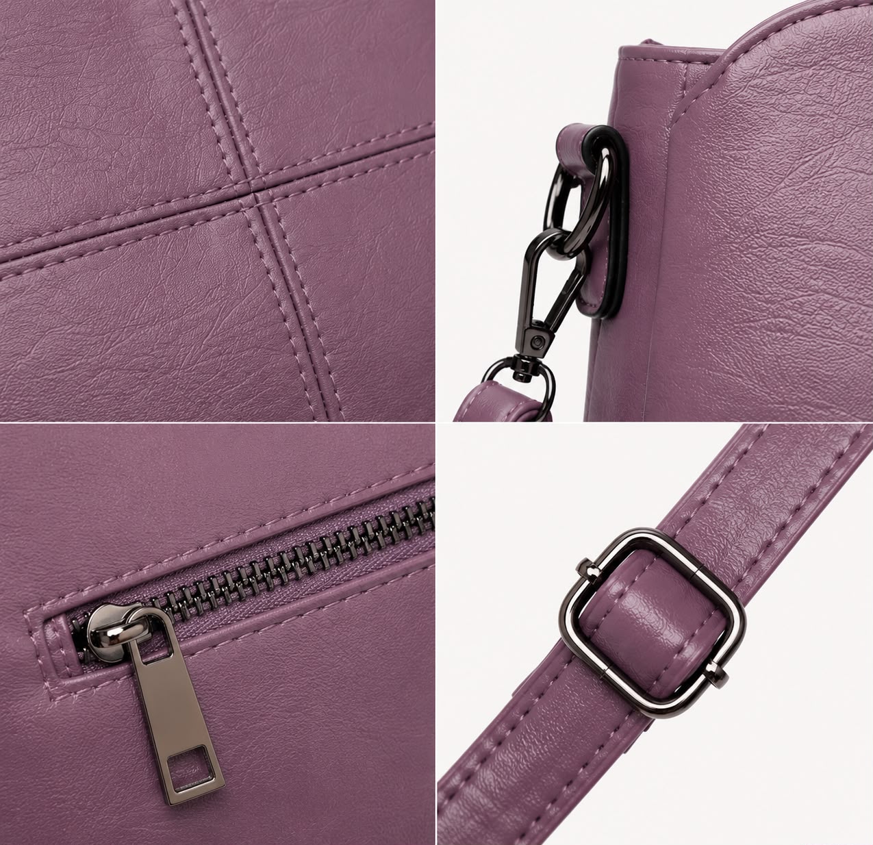 Sac Bandoulière Femme Violet à Motif Animal