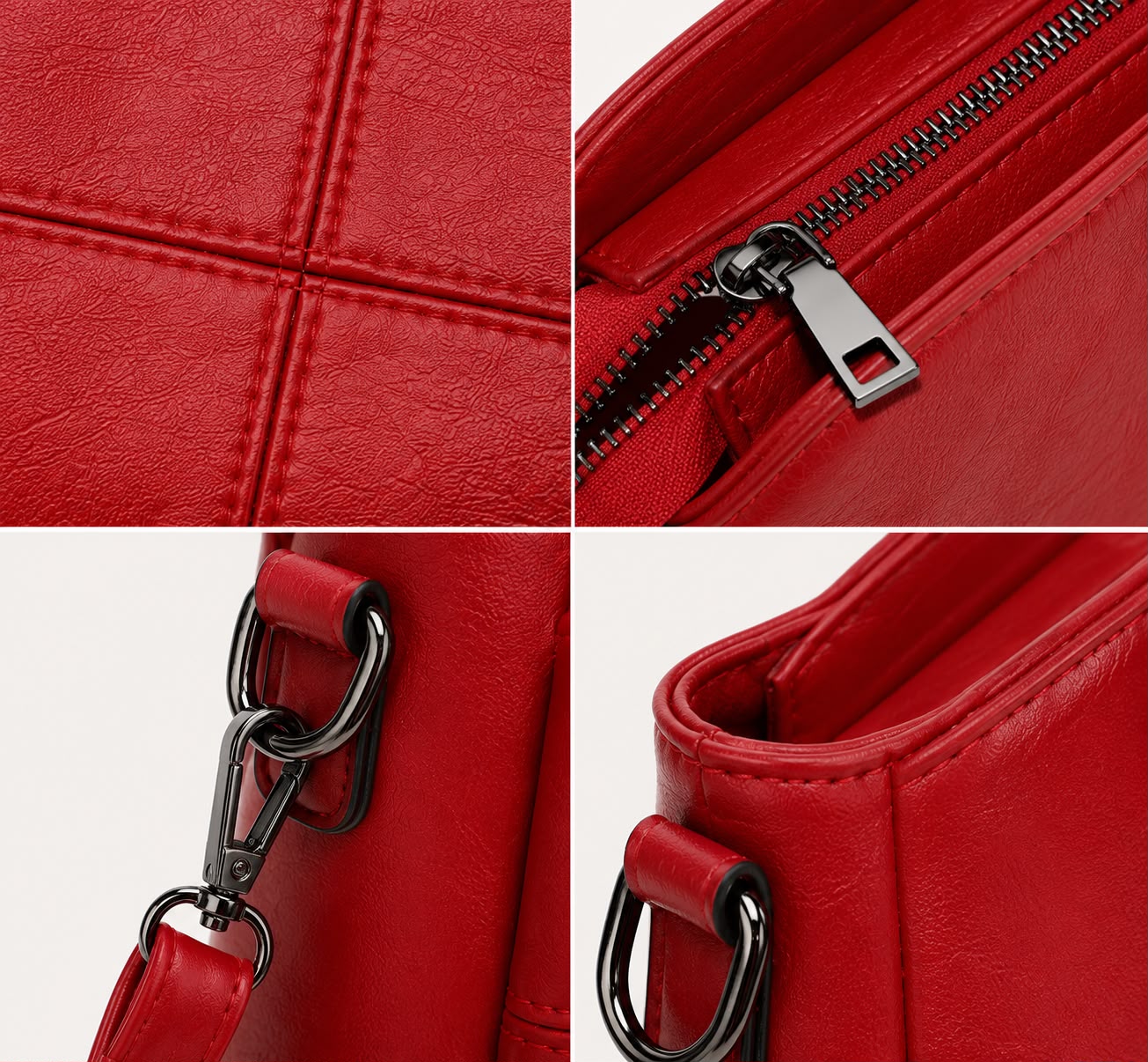 Sac Bandoulière Femme Rouge à Motif Animal