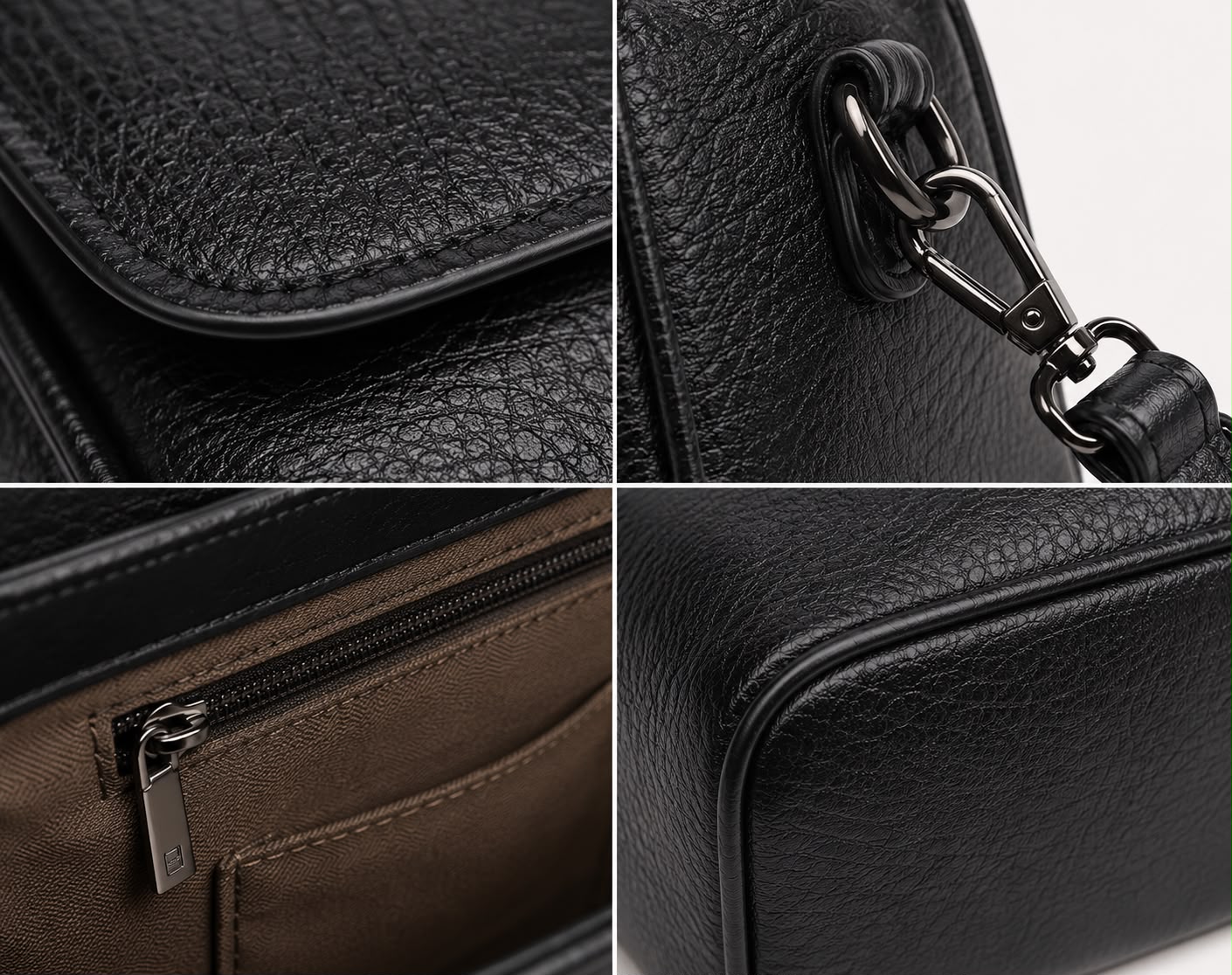 Sac Bandoulière Femme Rétro – Noir