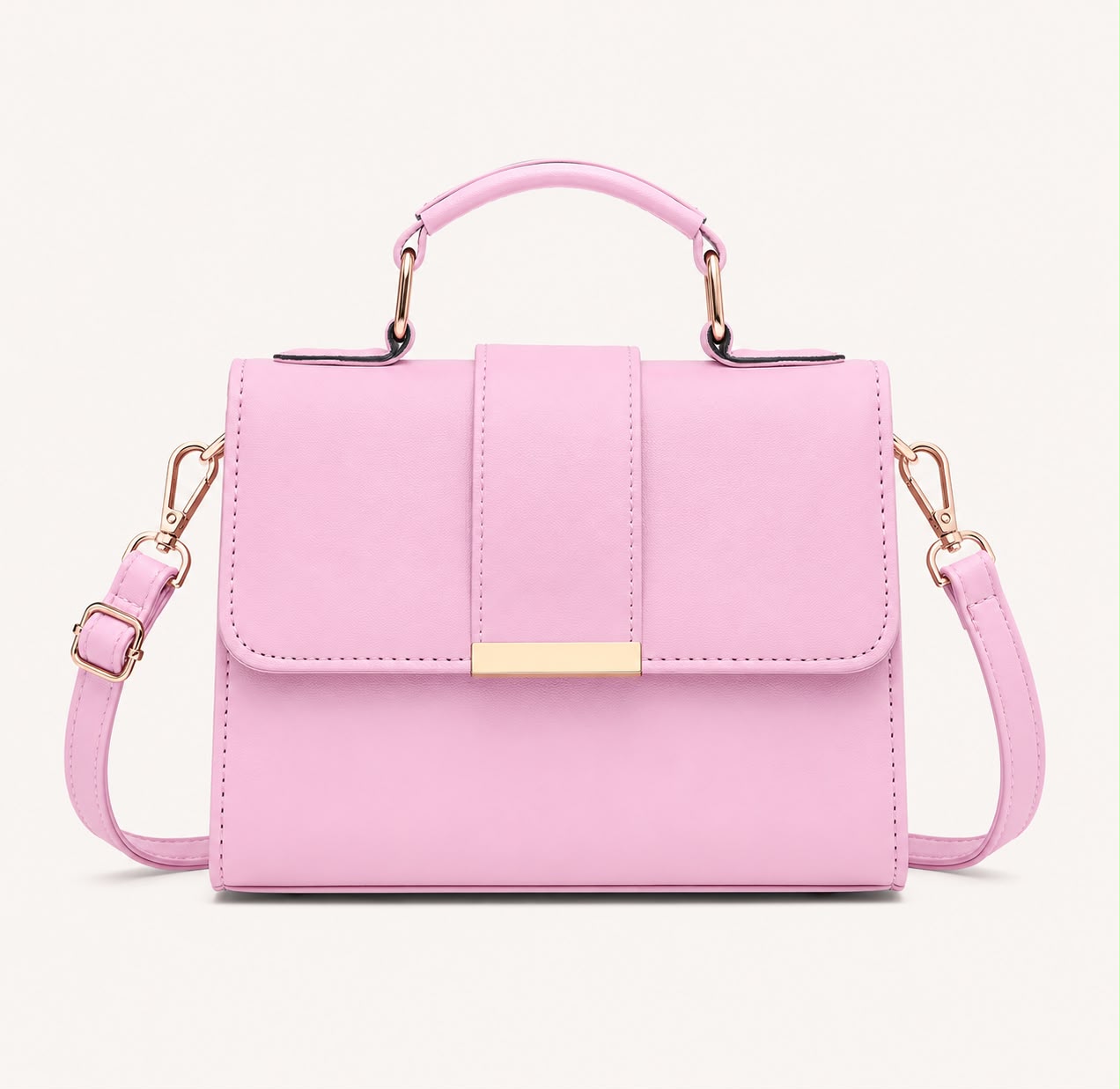 Sac bandoulière rose à rabat